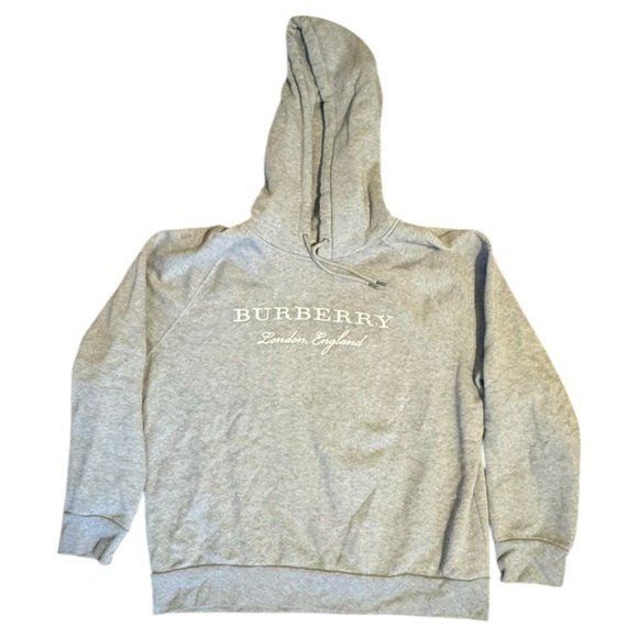 Burberry Women’s Gray Sweatshirt Hoodie Top Sz XL - Picture 1 of 5